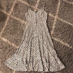 V -neck Polka dot button up spaghetti strap viscose Sundress S reformation